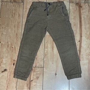 Zara Boys Collection Tweed Soft Pant With Button Drawstring Boys Size 7 Brown